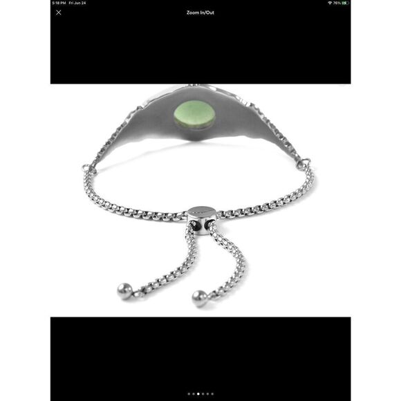 New~Gorgeous Oval Adventurine Bolo Slider Bracelet & Earring Set - Picture 4 of 6